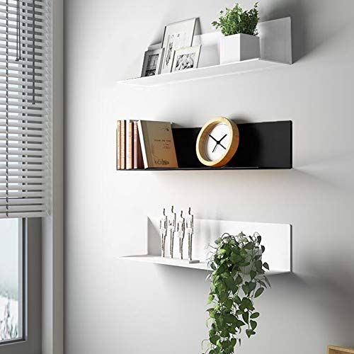 Ihomepark Estanteria Pared - Baldas Estanterias Pared Cubos Juego, Estanterias de Pared Madera para Libros CDs en Hierro Metal, Estantes Flotantes de Pared Decoración Creatividad 3 Pack Blanco