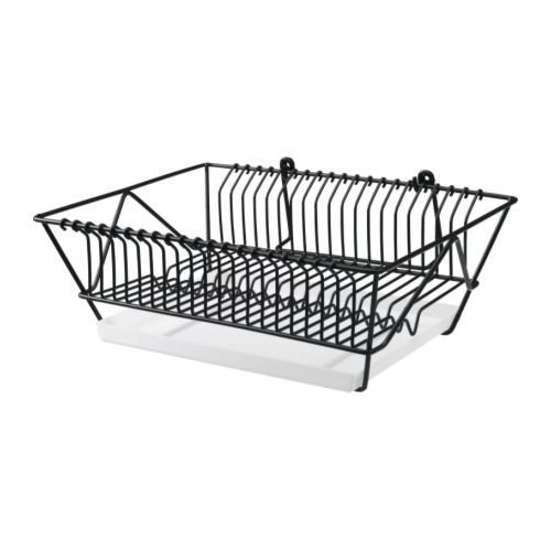 IKEA FINTORP - Plato escurridor, negro, galvanizado - 37.5x29x13.5 cm