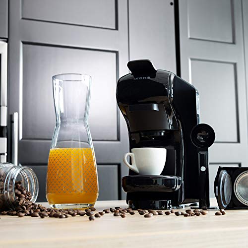 IKOHS Máquina de Café Espresso Italiano - Cafetera Multi Cápsulas Compatible Nespresso 3 en 1, 19 Bares con 2 Programas de Café, deposito extraíble, 0,6 L, Compacto, 1450 W, Apagado automático Negro