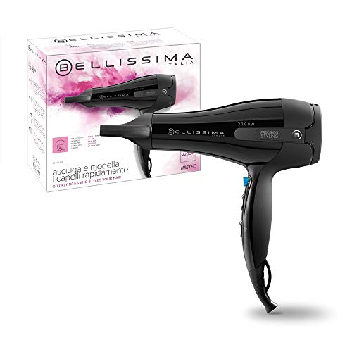 Imetec Bellissima S5 2200 - Secador de pelo, 2.200 W, para un secado rápido y un peinado duradero, 8 combinaciones de aire/temperatura, golpe de aire frío