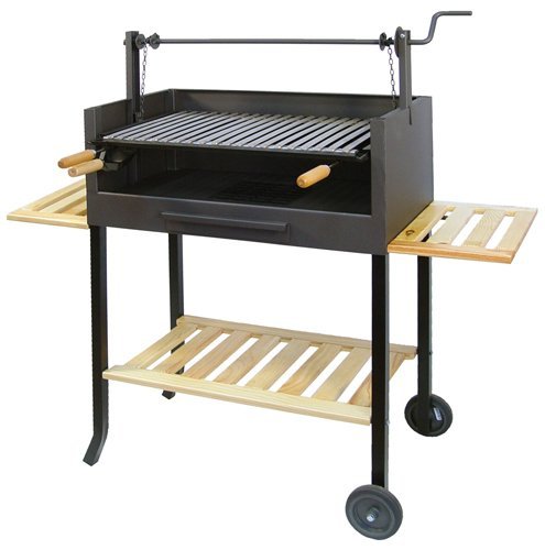 Imex El Zorro 71505 - Barbacoa con ruedas elevador y parrilla inox, 135 x 75 x 42 cm, color negro