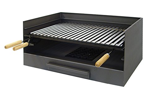 Imex El Zorro Cajón para barbacoa con parrilla de inox, 72 x 40 x 33 cm, GRIS, 71516