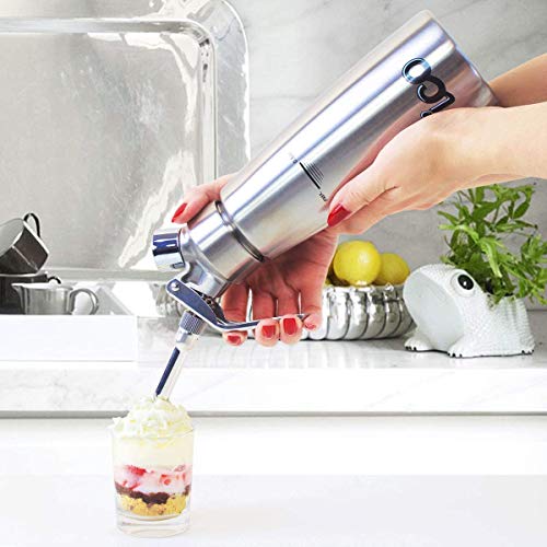 Impeccable Culinary Objects (ICO) ICO004 Sifone da Cucina Professionale per Spume, Acciaio Inossidabile (500ml) Dosatori per Panna Montata Utilizzando Cartucce di N2O