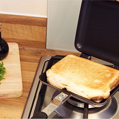 Impeccable Culinary Objects (ICO) Sandwichera Anti-adherente Sin Conexión Eléctrica para Calentar Y Tostar Sándwiches Al Fuego