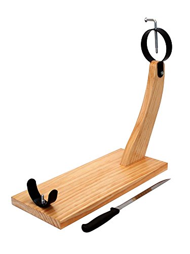 Inalsa Jamonero Curvado con Cuchillo, Madera, Marrón, 40x17x40 cm