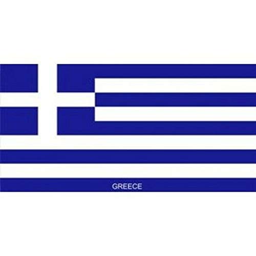 Inga Lpo866 - Placa de matrícula con Foto de la Bandera de Grecia (6 x 12 Pulgadas)