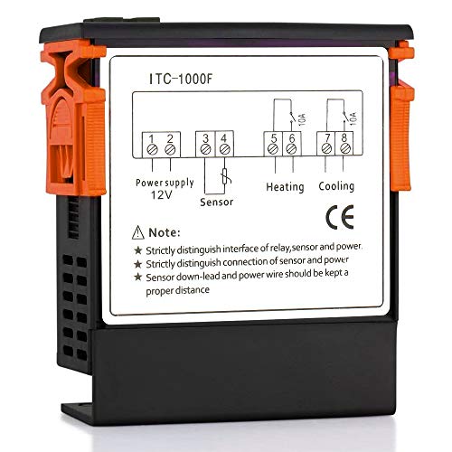 Inkbird ITC-1000 Termostato 12V Control de Temperatura para Calefacción y Refrigeración por Acuarios, Fabricación de Cerveza, Mini Invernadero, Ventilador y Frigorífico