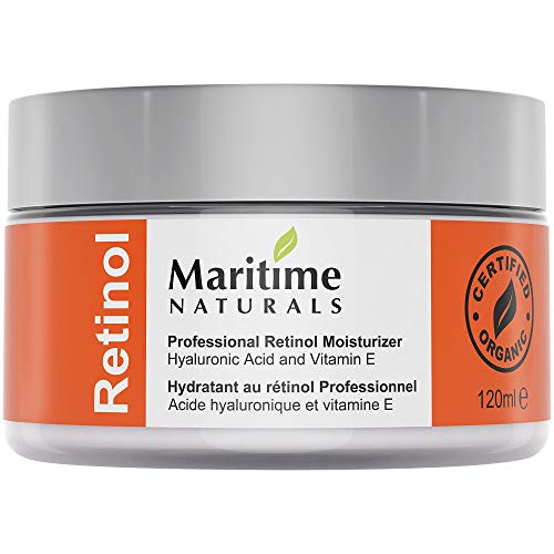 Inmensa 120 ml Crema Hidratante con Retinol + Ácido Hialurónico + Vitamina E - Retinol de grado profesional - Manteca de Karité - Vegana - Cuidado Natural de la piel por Maritime Naturals