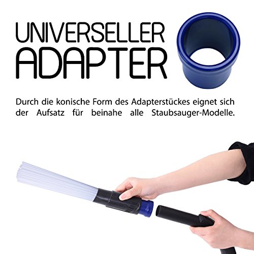 innoGadgets Accesorio de aspiradora Dust Master | Cepillo de aspiradora para Lugares de difícil Acceso | 30 Tubos Flexibles para Cada ángulo teclados, Ranuras de ventilación - Azul/Negro