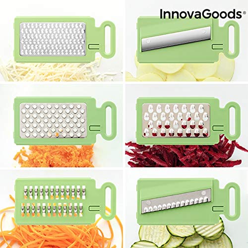 InnovaGoods Mandolina-Rallador Plegable 6 en 1 Choppie, Verde Y Gris, 14,5 x 14 x 16 cm