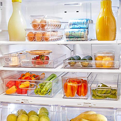 InterDesign Fridge/Freeze Binz Envase para huevos, huevera de plástico grande para 21 huevos, caja de huevos, transparente