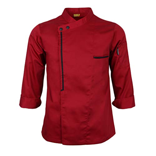 IPOTCH Chaqueta de Chef Cocina Ropa de Hostelería Aficionados - rojo, METRO