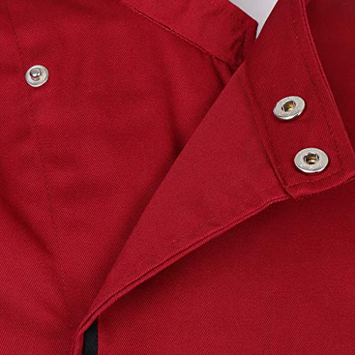 IPOTCH Chaqueta de Chef Cocina Ropa de Hostelería Aficionados - rojo, METRO