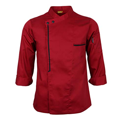 IPOTCH Chaqueta de Chef Cocina Ropa de Hostelería Aficionados - rojo, METRO