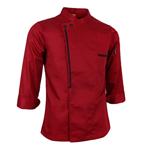 IPOTCH Chaqueta de Chef Cocina Ropa de Hostelería Aficionados - rojo, METRO