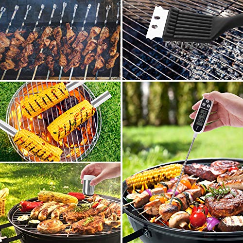 IREGRO Utensilios para Barbacoa Kit,21 Piezas Completas de Herramientas de Barbacoa de Acero Inoxidable con Estuche de Almacenamiento de Aluminio para Fiestas de Camping y Picnic