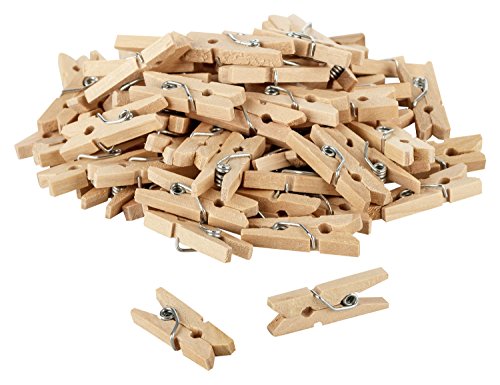 Itenga 80 x pinzas decorativas de 2,5 cm de madera, mini pinzas de madera, pinzas de la ropa, mini pinzas de madera, pinzas para decorar, tamaño: aprox. 2,5