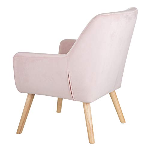 Ixia Sillón Rosa Palo salón. 67 X 67 X 81,50 CM. Tejido,100% poliéster- Nila Decoración.