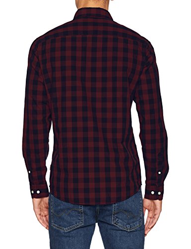 Jack & Jones Jjegingham Shirt L/s Camisa, Multicolor (Port Royale Checks: Mixed Navy), Small para Hombre