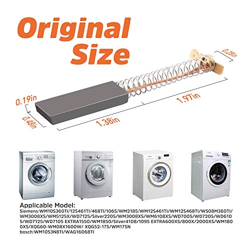 JamBer - 2 escobillas de carbón para lavadora Bosch Siemens 154740