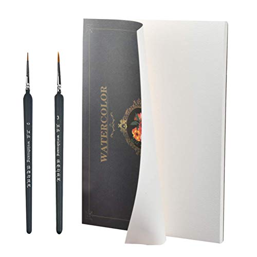 JAOMON Hojas de Papel de Acuarela para Dibujo Papel Blanco Impreso A4 de 300 g / m2, Hojas Ideales para Pintura al óleo y Acrílico, Pasteles, Artistas y Principiantes, con 2 Bolígrafos