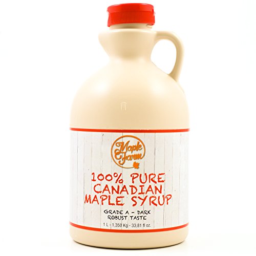 ⭐Jarabe de arce Grado A (Dark, Robust taste) - 1 litro (1,35 Kg) - Miel de arce - Sirope de Arce - Original maple syrup