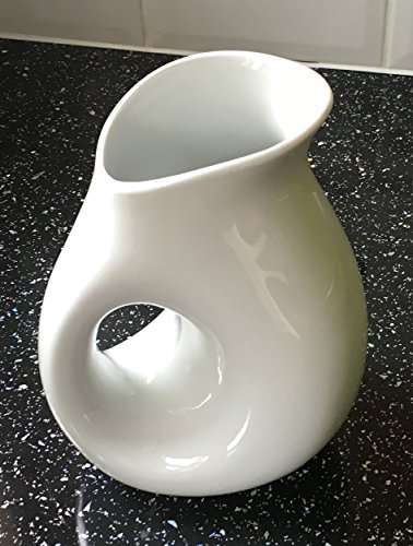 Jarra pequeña de porcelana blanca de 13 cm, 0,3 L, 300 ml