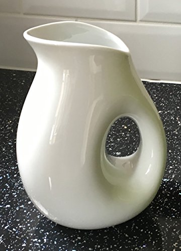 Jarra pequeña de porcelana blanca de 13 cm, 0,3 L, 300 ml