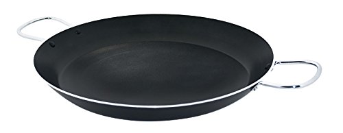 Jata Hogar Paellera de 6 Raciones con Fondo Difusor, Aluminio, Negro, 34 cm