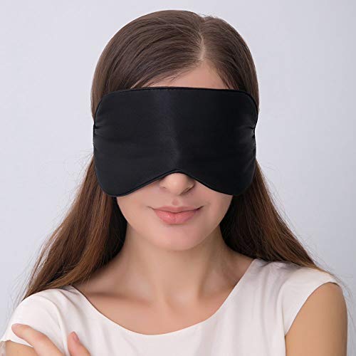 JDYU Máscara de seda para dormir, linda mariquita, insecto, cómoda máscara con los ojos vendados, correa ajustable para la cabeza, adecuada para niños, hombres, mujeres, viaje en avión, siesta para d