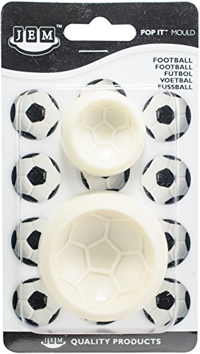 JEM Pop It - Molde en Forma de Balón de Fútbol para Decoración de Pasteles, Juego de 2 – Tamaños Grandes y Pequeños