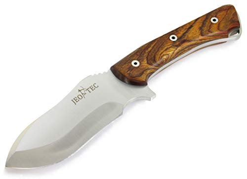 JEO-TEC Nº35 - Cuchillo de Bushcraft Campo Supervivencia Caza Monte Outdoor - Acero Inoxidble MOVA - HRC 56-58 - Fabricado en España