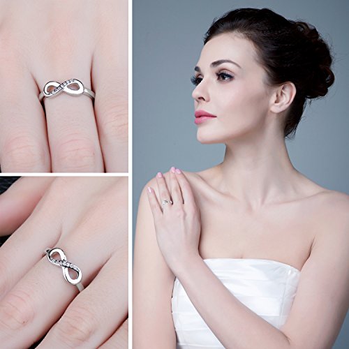 JewelryPalace Anillo infinito Amor Eterno de Circonita Cúbica Aniversario Promesa de Plata de ley 925 Tamaño 11