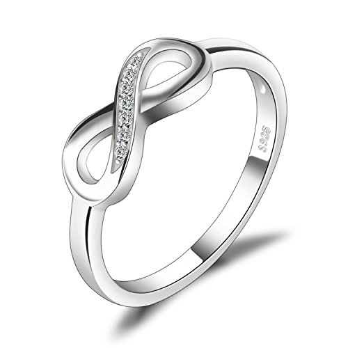 JewelryPalace Anillo infinito Amor Eterno de Circonita Cúbica Aniversario Promesa de Plata de ley 925 Tamaño 11