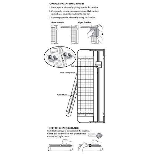 Jielisi Cortador Mini de Papel A5 Guillotinas de Papel 140gPortátil Cuchilla de Papel con Regla Plástica Transparente Desmontable, Herramienta de Corte para Uso de Papelería, Oficina, Estudio, Escuela, etc (Blanco)