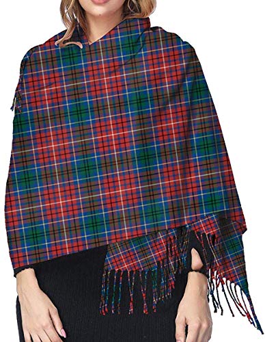 JJsister Bufandas de Mujer,Bufanda Chales para Mujer, Winter Warm Wrap Shawl Province Of Saskatchewan Canada Tartan Print Scarves Blanket Scarf For Women Men