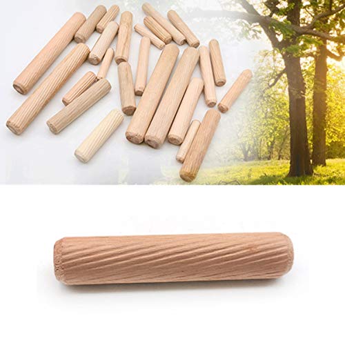 Juego de 120 clavijas de madera surtidos M6 M8 M10 de madera redonda para muebles de madera, carpintería acanalada, para muebles de cama, cajones y manualidades