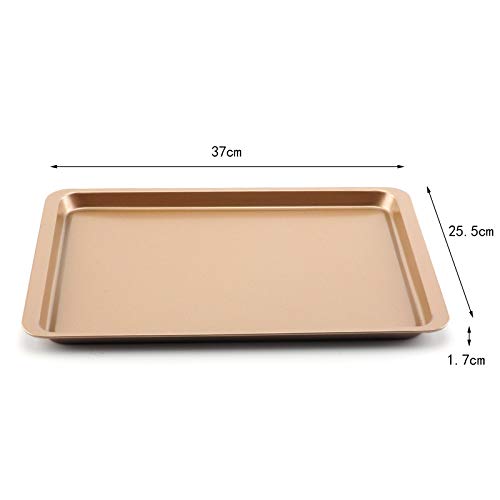 Juego de 2 Bandejas para Horno Antiadherentes de Acero al Carbono Bandejas Cocina para Asar Galletas Repostería Apto para Lavavajillas 37 x 25cm