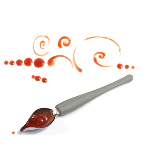 Juego de 2 cucharas de decoración de dibujo culinario de precisión profesionales, de acero inoxidable, multiusos, para cocinero, platos decorativos, tartas, postre con mango cómodo