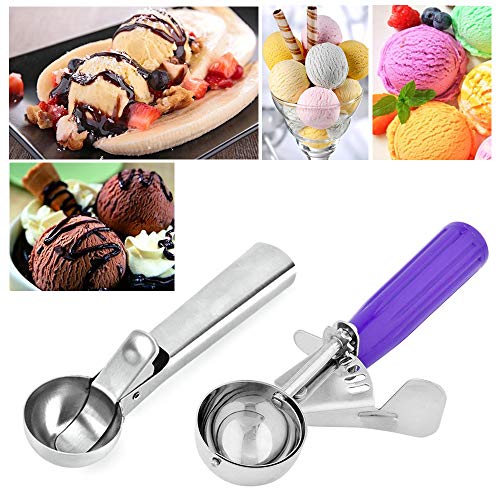 Juego de 2 cucharas de helado SENHAI para galletas de acero inoxidable con forma de cuchara, ideal para galletas, helados, cupcakes, magdalenas, albóndigas