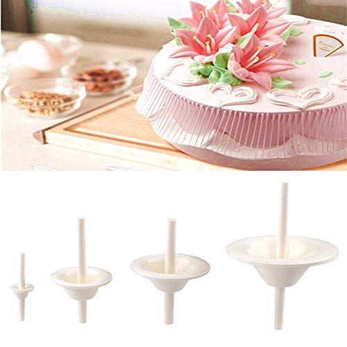 Juego de 4 utensilios para decoración de pasteles con forma de lirio