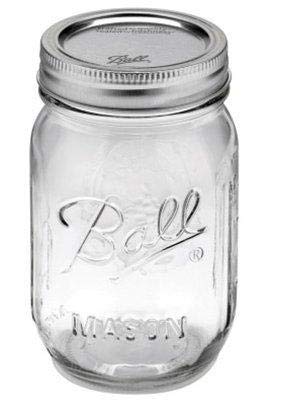 Juego de 6 tarros para conservas Ball Mason, 490 ml, Boca Normal, con fichas para Recetas