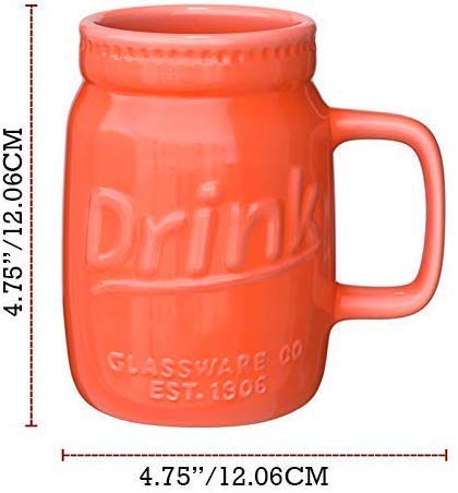 Juego de 6 Tazas de Albañilería con Mango - Tazas de Cerámica, Tazas Multicolores para Café, Té y Más - Tazas de Albañilería Decorativas de 445ml para Cerveza - Decoración de la Cocina de la Granja