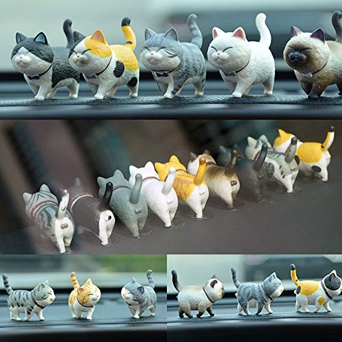 Juego de 9 figuras de gato de Tpocean, decoración del interior del hogar, coche, accesorios de resina para decoración de jardín de hadas