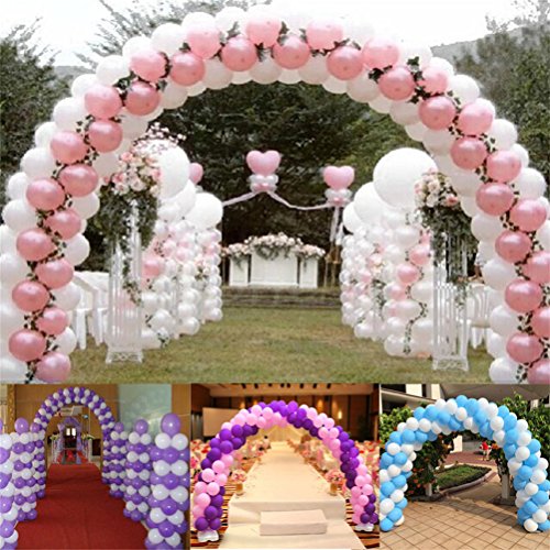 Juego de Accesorios Estructura Soportes para Arco Columna de Globos 2 Bases 12 Tubos 100 Conectores para Decoración de Fiestas Cumpleaños Boda Aniversario Eventos Navidad