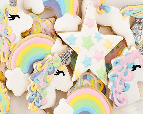 Juego de cortadores de galletas Unicornio de 5 piezas, moldes de galletas Unicornio, cortadores de sándwich con forma de unicornio para la fiesta de cumpleaños infantil o fiesta temática Unicorn