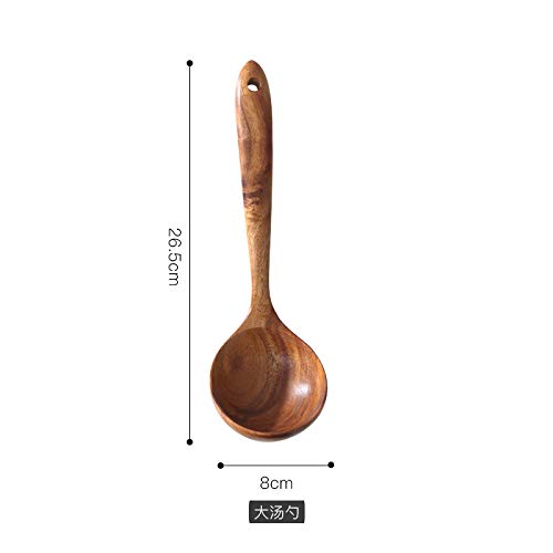 Juego de cubiertos antiadherentes Vajilla de madera Tenedor Cuchara Cuchillo Juego de utensilios de cocina Con mango largo Espátula Pala plana 1 PC