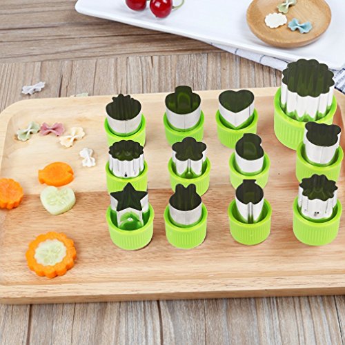 Juego de moldes para cortar frutas y verduras, mini tartas, frutas y galletas, para hornear y alimentar a los niños, accesorios para manualidades para Navidad, color verde