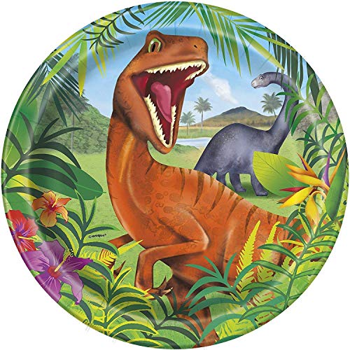 Juego de Suministros para la Fiesta de Dinosaurios Juego de decoración de la Fiesta de cumpleaños de Dinosaurios para 16- Dino Plate Cup Servilletas Cubierta de Tabla