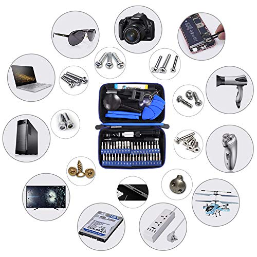 Justech 58 en 1 Kit de Destornilladores de Precisión Magnetic Driver Kit con Multi 40 Bits, Profesional Mini Kit de Herramienta de Reparación Portátil con Bolsa Portátil para iPhone iPad PC